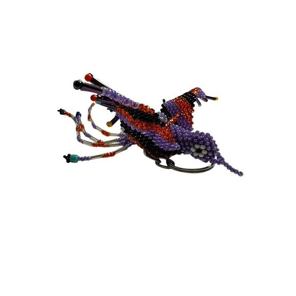 Unbranded Accessories - Beautiful Hummingbird Beaded Keychain Multicolor Purple